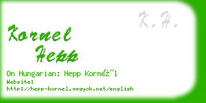 kornel hepp business card